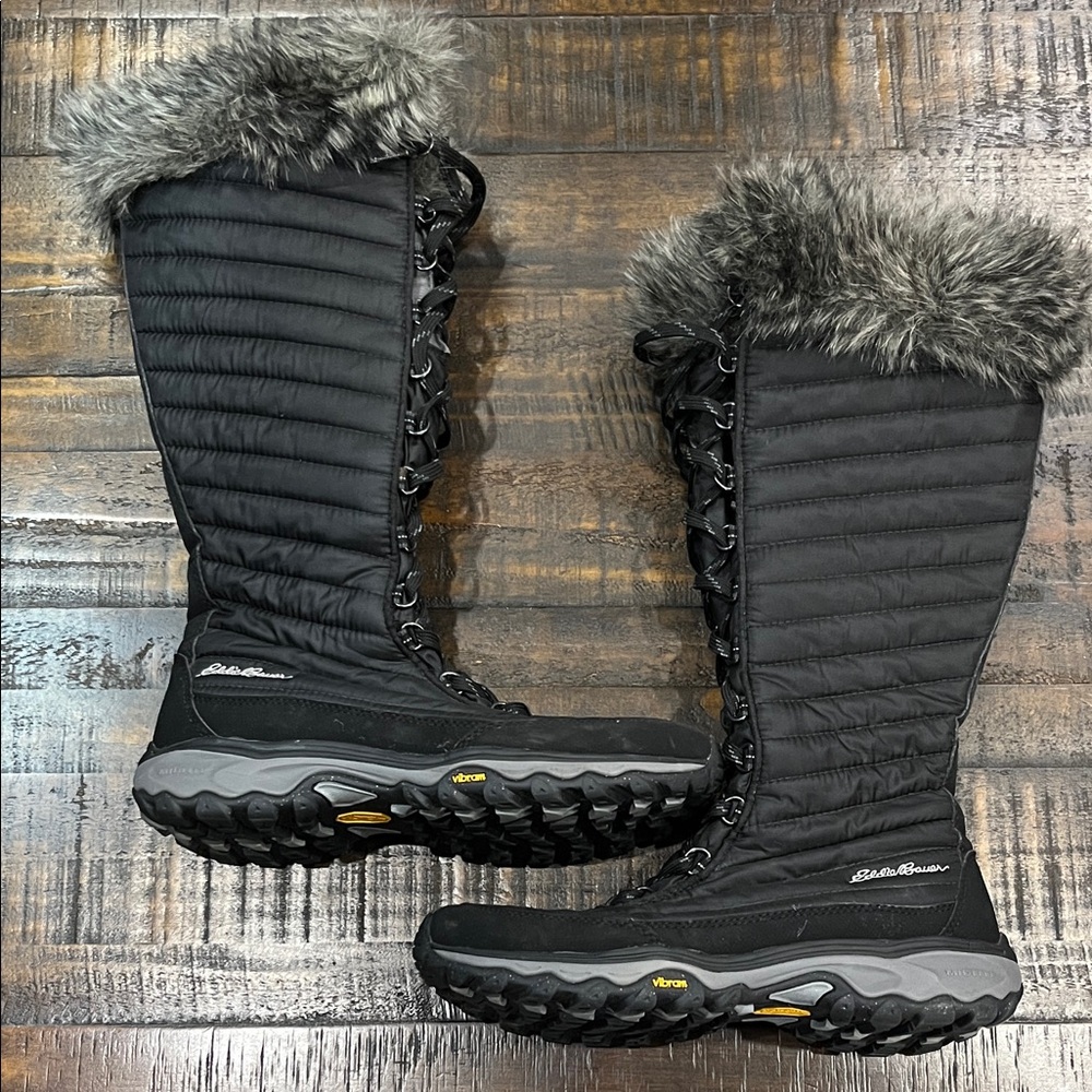 Eddie Bauer Women's Black Tall Winter Boots like new condition